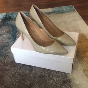 CALVIN KLEIN gayle patent heels - nude - size 10